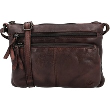 Hide & Stitches Tmavě hnědá kožená crossbody kabelka „Bonavitta“