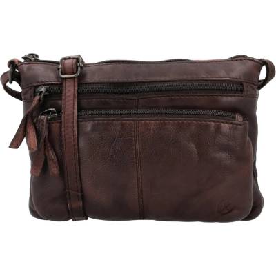 Hide & Stitches Tmavě hnědá kožená crossbody kabelka „Bonavitta“