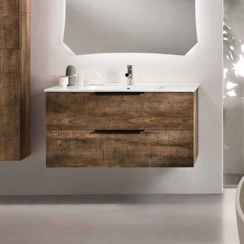 BlueLife Bali шкаф за баня 80см + Керамична мивка за вграждане 80*46 бял гланц (B.BALI80TABA/SET)