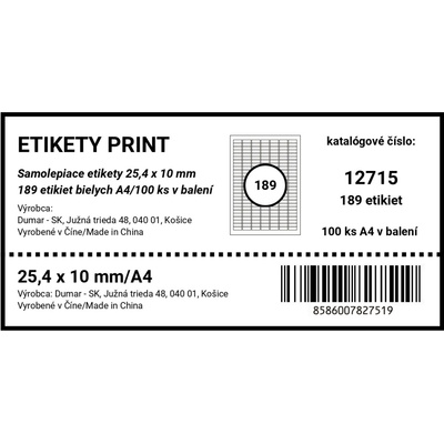 Etikety print 25,4 x 10 mm A4/100ks