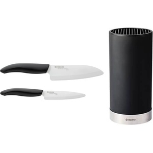 Kyocera Комплект от 2 бр. керамични ножове + блок за ножове (Kyocera-KB-RD-BK-INCL.-2KN-SET)