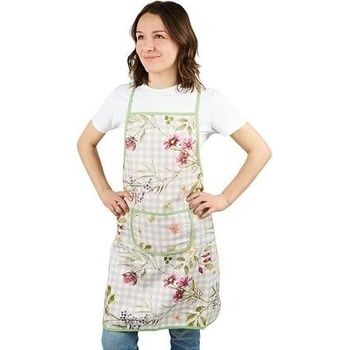 Vlnka Kuchynská zástera káro s kvetmi