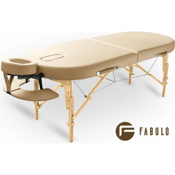 Fabulo USA Dřevěný masážní stůl Fabulo GURU Oval Set 192 x 76 cm krémová 192 x 76 cm 16,3 kg