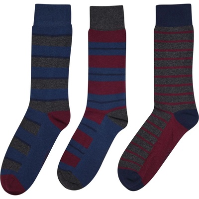 Firetrap Мъжки чорапи Firetrap 3 Pack Formal Socks Mens - Striped