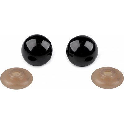 Bezpečnostní oči s pojistkou 20 mm černé , cena za 2 kusy , pár