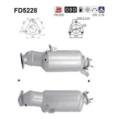 Filtr sazových částic, výfukový systém AS FD5228