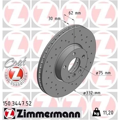 Brzdový kotouč ZIMMERMANN 150.3447.52 | Zboží Auto