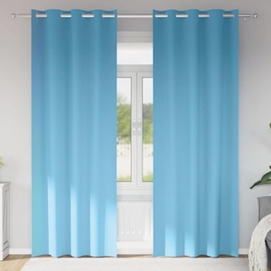 Pure Line Home Плътни завеси в цвят небесносиньо с метални халки, 2 бр. , 140 x 260 см