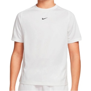 Nike Детска тениска Nike Kid's Dri-Fit Multi S/S Top LBR Heather T-shirt - White / White / Black (704-5757-0213)