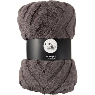 H&L Žakárová deka Sherpa tmavě šedá 125x150