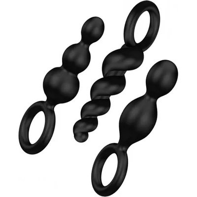 Satisfyer Комплект 3 бр. анални играчки от силикон Satisfyer Plugs черни