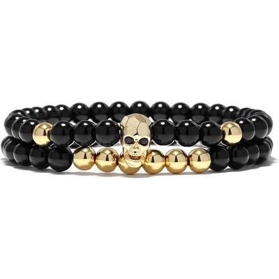 Daniel Dawson pánský dvojitý Gold Skull lebka Barevná/více barev XS NR1145