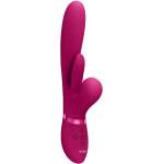 VIVE Kura - Thrusting G-Spot Vibrator with Flapping Tongue and Pulse Wave Stimulator - Pink