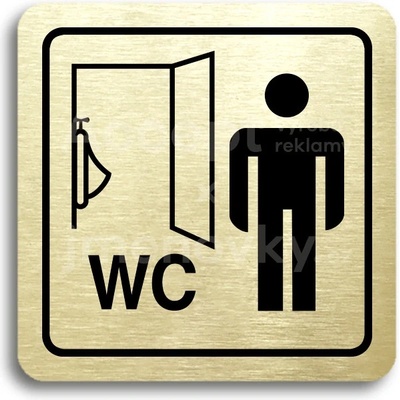 ACCEPT Piktogram WC muži pisoár - zlatá tabulka - černý tisk