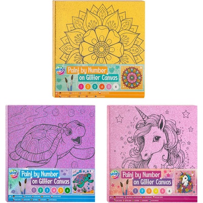 Creative Craft Group želva Malování podle čísel na třpytivém plátně sada 25 x 25 cm