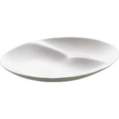 Dezertní talíř Cookplay Shell 19,5 × 20,5 × 4 cm, bílý s glazurou