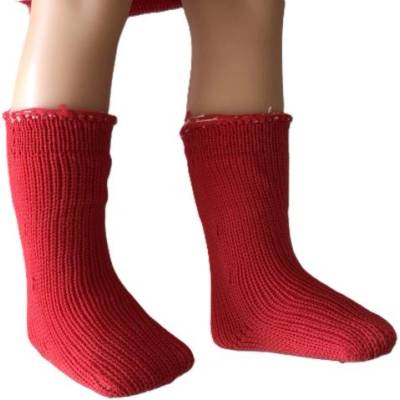 Paola Reina Червени плетени чорапи за кукли с размер 32 см