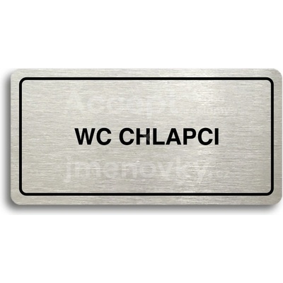 ACCEPT Piktogram WC CHLAPCI - stříbrná tabulka - černý tisk