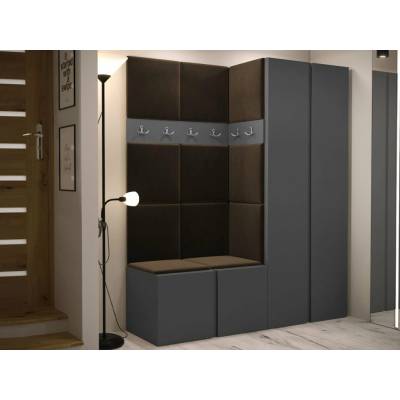 ORION III s botníkem a čalouněnými panely šedá hnědá Mirjan ORION III Artisan šedá Manila 04