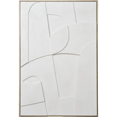 Nordic Living Bílý abstraktní obraz Madeline II. 90 x 60 cm