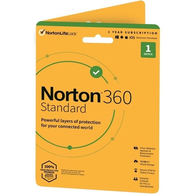 Symantec NORTON 360 STANDARD 10GB + VPN 1 lic. 12 mes.
