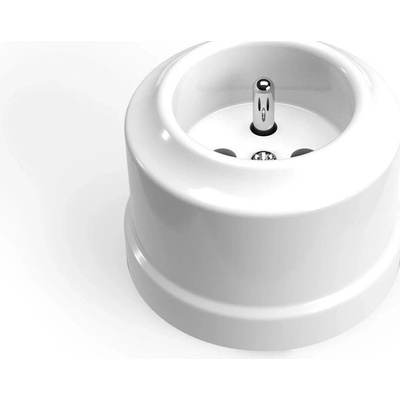 creative cables Schuko porcelánová bílá na zeď 2P+T 16A