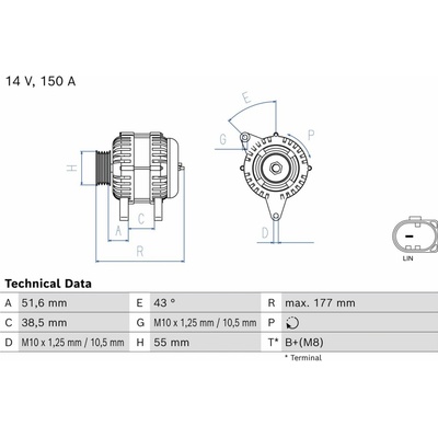 Generátor BOSCH 0 986 086 830 (0986086830)