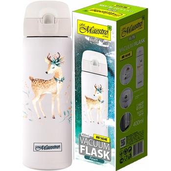 Maestro Termohrnček 400 ml biely jeleň