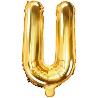PartyDeco Fóliové písmeno U zlaté 35 cm