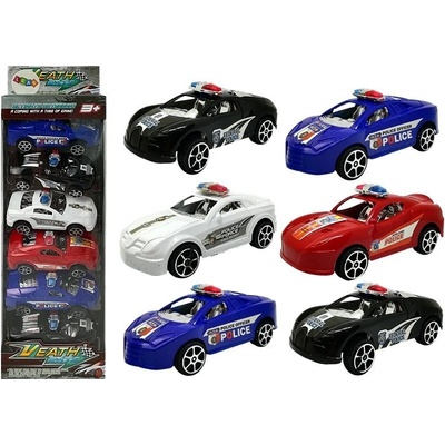 Lean Toys Sada policajných automobilov na naťahovanie - 6 ks