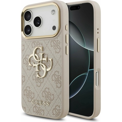 GUESS PU Leather 4G Metal Logo Gold Frame Заден Калъф за iPhone 17 Pro Розов Guess | Rozov | ЖЕНИ | UNI