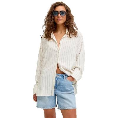 Риза с дълъг ръкав Jack & jones Almira Linen Blend Wvn JJXX long sleeve shirt - Beige (Blanc De Blanc / Silver Mink)