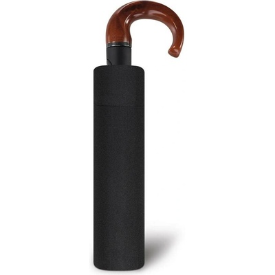 Pierre Cardin deštník Easymatic skládací automatický černý / Dřevěná zahnutá rukojeť