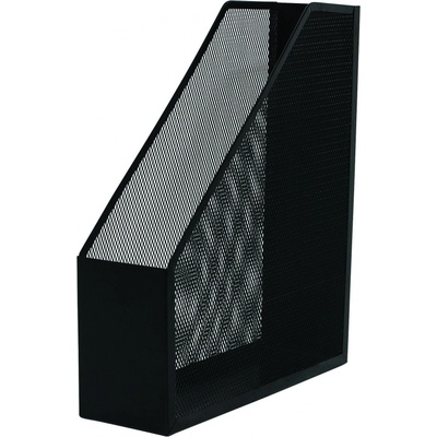 Поставка за бюро, вертикална, мрежеста, метална черна