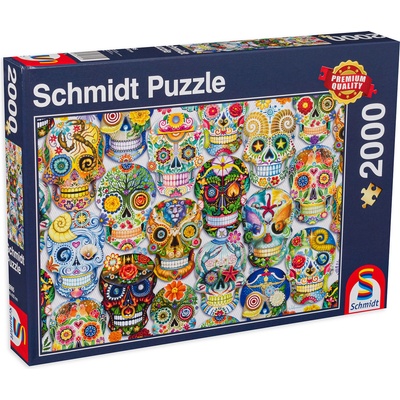 Schmidt Spiele Пъзел Schmidt от 2000 части - Черепи с цветя (58995)