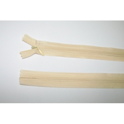 Zips krytý 3mm béžová nedeliteľný 18cm dederon