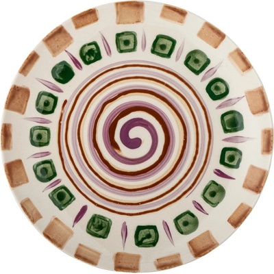 Bloomingville Zelený/hnedý dezertný kameninový tanier 20,5 cm Shama
