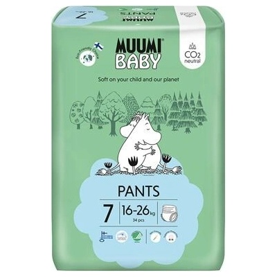 Muumi Baby Pants 7 XL kalhotkové eko 16-26 kg 34 ks