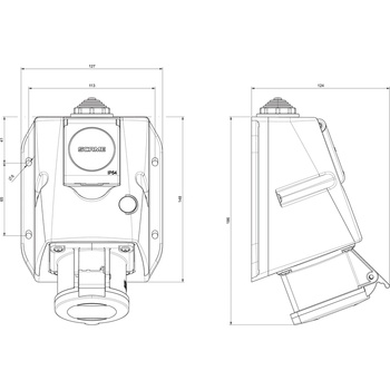 SCAME Промишлен комбиниран контакт 3P+N+Е 16A+шуко IP54 серия Optima Combi - 513.1657-DN (513.1657-DN)
