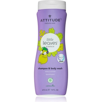 Attitude Dětské tělové mýdlo a šampon 2 v 1 Little leaves s vůní vanilky a hrušky 473 ml