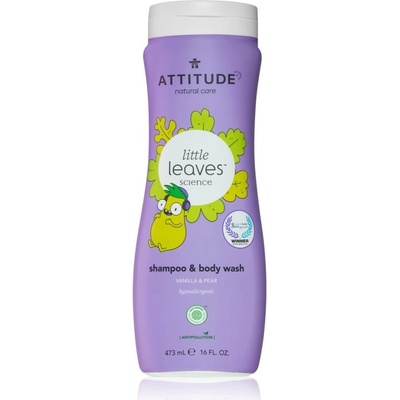 ATTITUDE Dětský sprchový gel a šampon vanilka a hruška, 473 ml