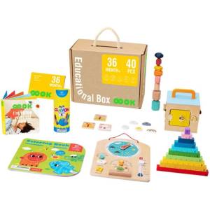 Tooky Toy TK755 - Монтесори кутия с 6 игри за 3+ години
