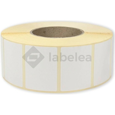 Labelea Samolepiace TERMO etikety 58x43 mm biele papierové, 3000 etikiet na rolke, Farba etikiet Biela, Vnútorný priemer dutinky 76 mm ETM058043W030V
