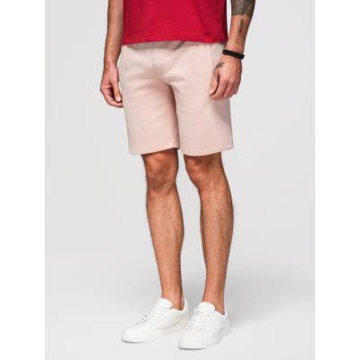 Ombre Men's knit shorts with drawstring and pockets powder pink