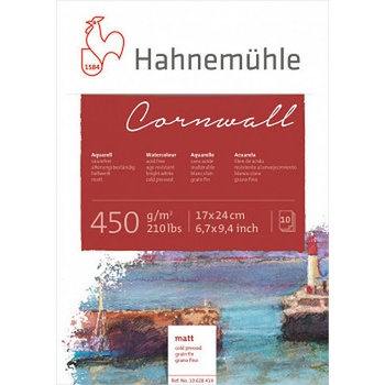 Hahnemühle Cornwall 450 gr m2 lisovaný za studena 10 listov 17x24 cm
