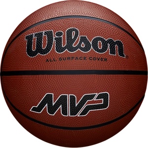 Wilson Гумена баскетболна топка, размер 7, за открито/закрито - wilson mvp brown