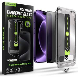 Techsuit Поверителен стъклен протектор Techsuit TitanGlass FullCover - iPhone 18 Pro - Черен