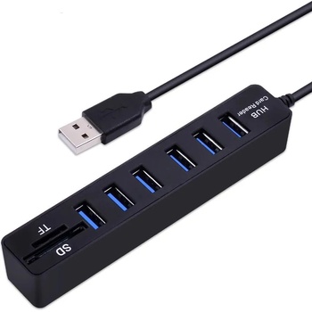 USB Hub 6 порта USB 3.0 със слотове за SD/TF карти - Atron 6H (612)