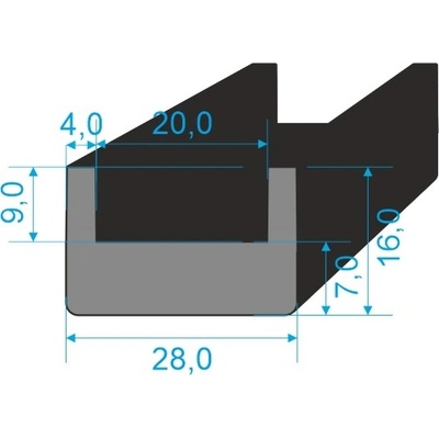 TKP 600 Pryžový profil EPDM 60ShA
