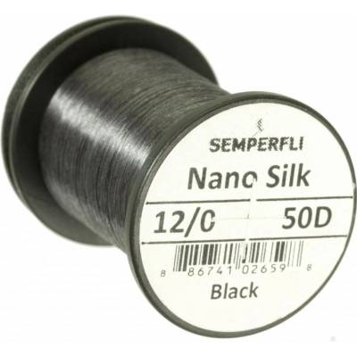 HANÁK - Vazací nit Semperfli Nano Silk 18/0 Černá - 100m